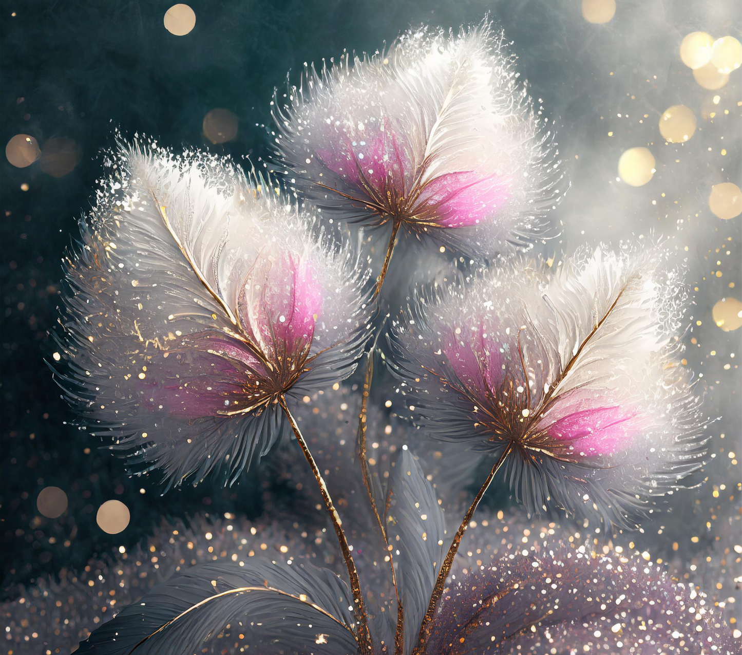 Fluffy Fall Flowers Digitaal