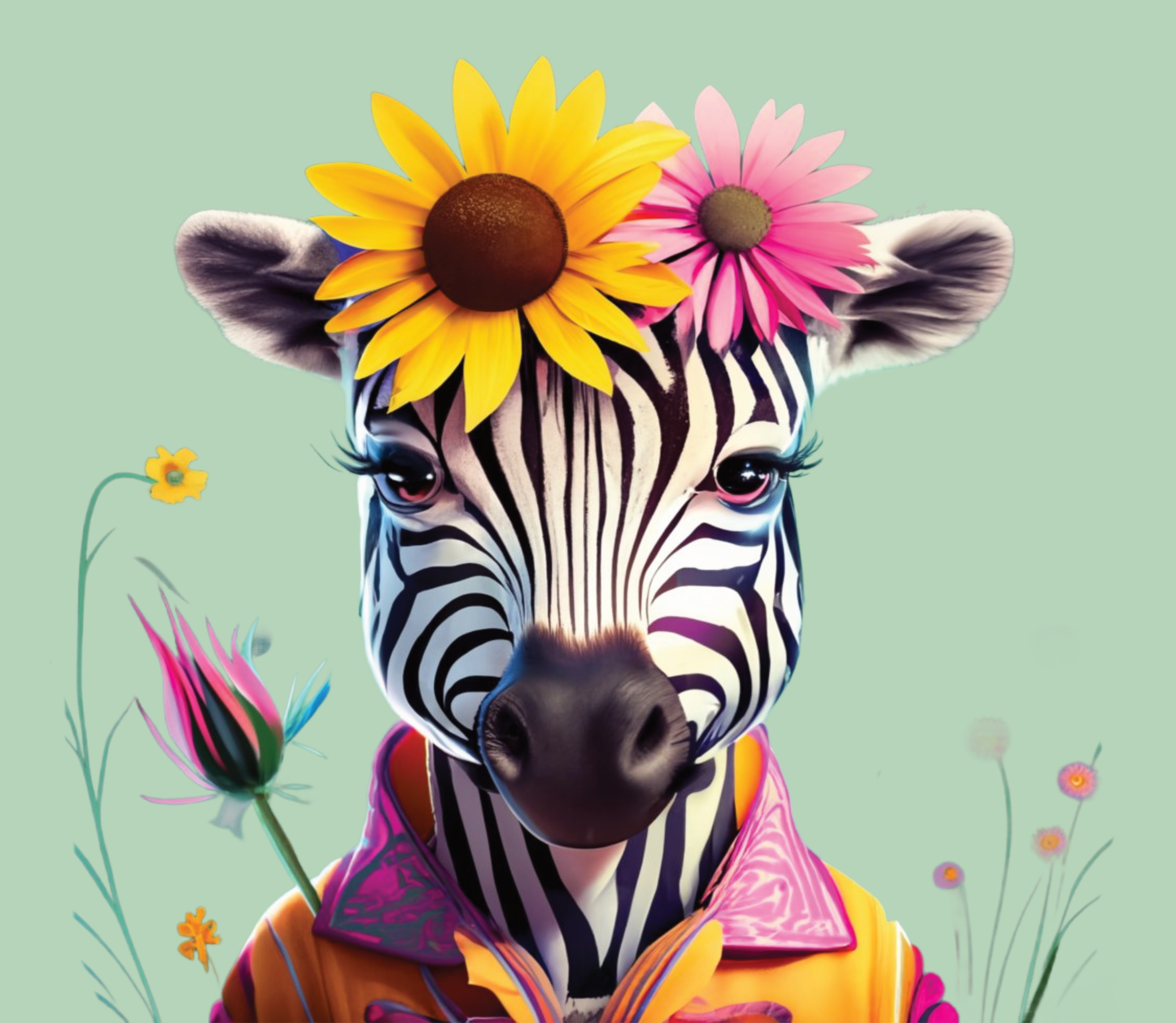 Flower Zebra Digitaal