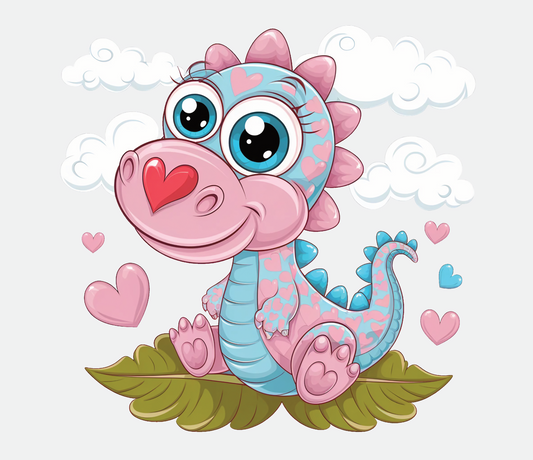 Baby Dino Meisje DTF Transfer