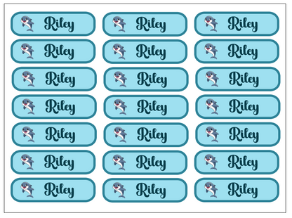 Naamlabels Dolfijn met naam
