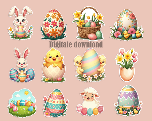 Pasen Stickers Digitaal